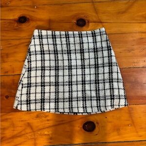 Lulu's Black and White Checkered Mini Skirt